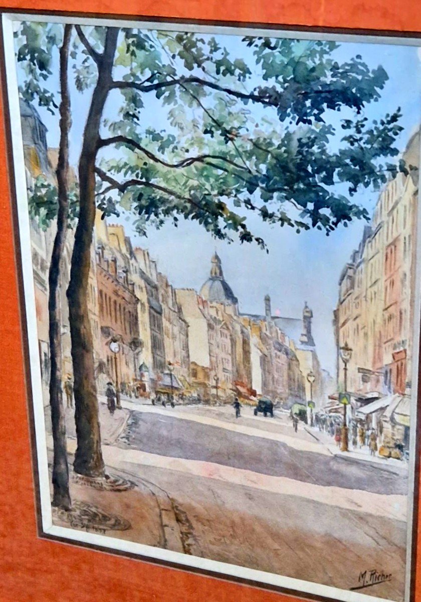 Watercolor Rue Saint Antoine Paris By M.richer-photo-2