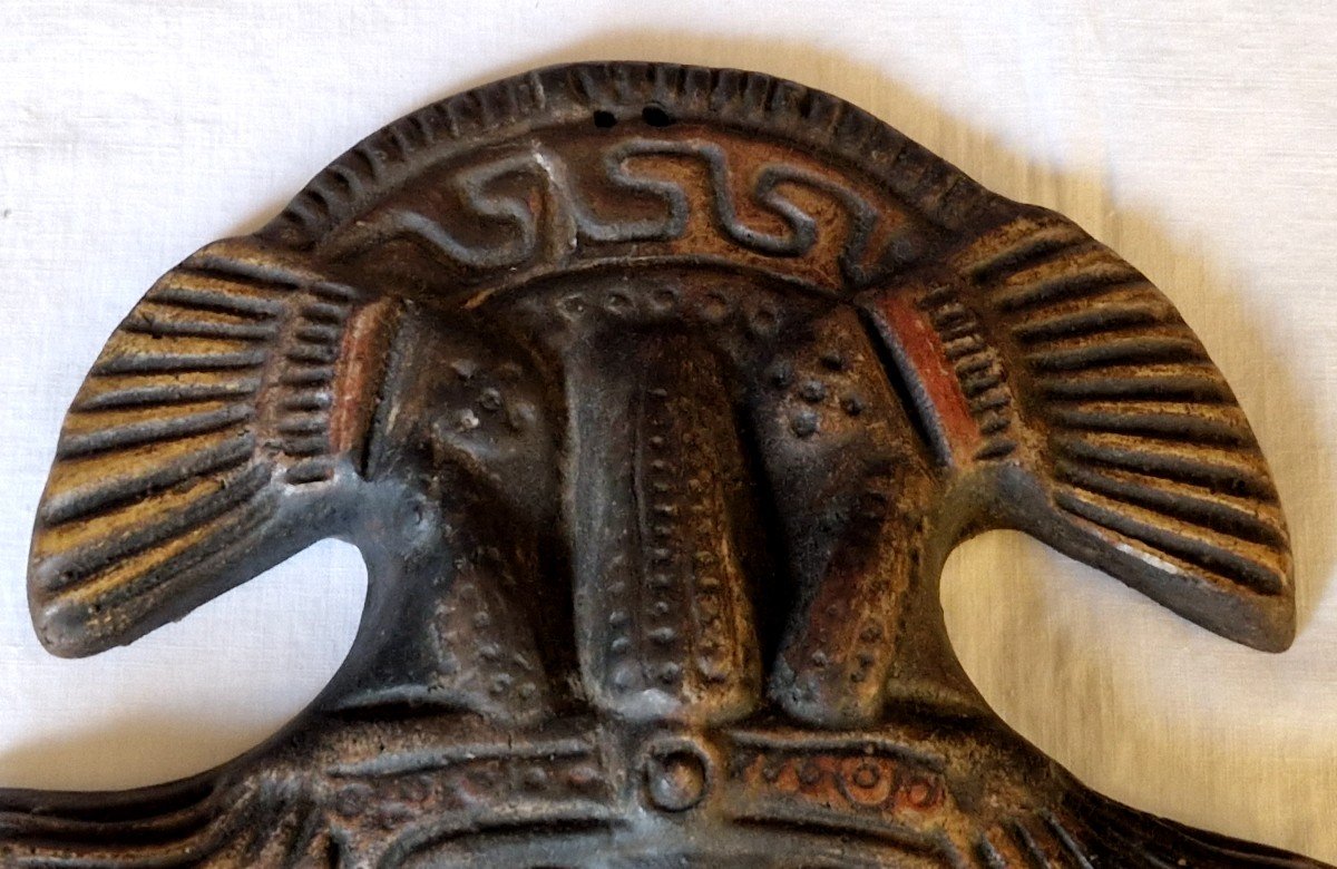 Masque Aztèque En Terre Cuite-photo-2