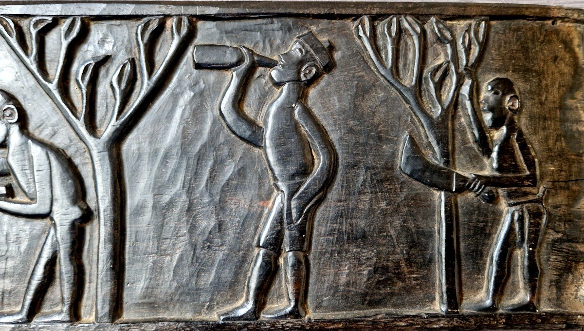 20th Century Decorative Carved Wood Panel-photo-1