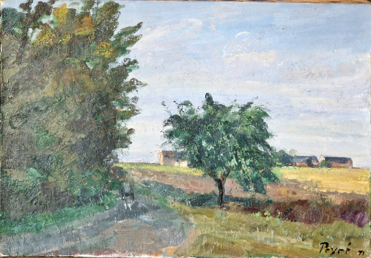 Countryside Landscape By Louis Peyre (1923-2012)-photo-2