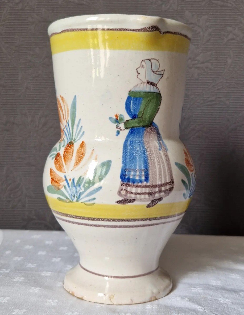 Nineteenth Quimper Earthenware Frame Pitcher