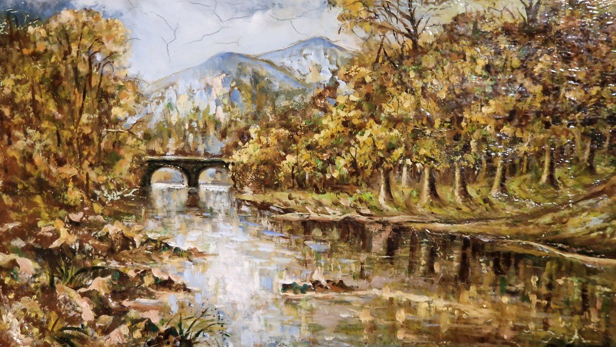 Bords De l'Ain Par André  Petit Jean (1817-1896)-photo-2