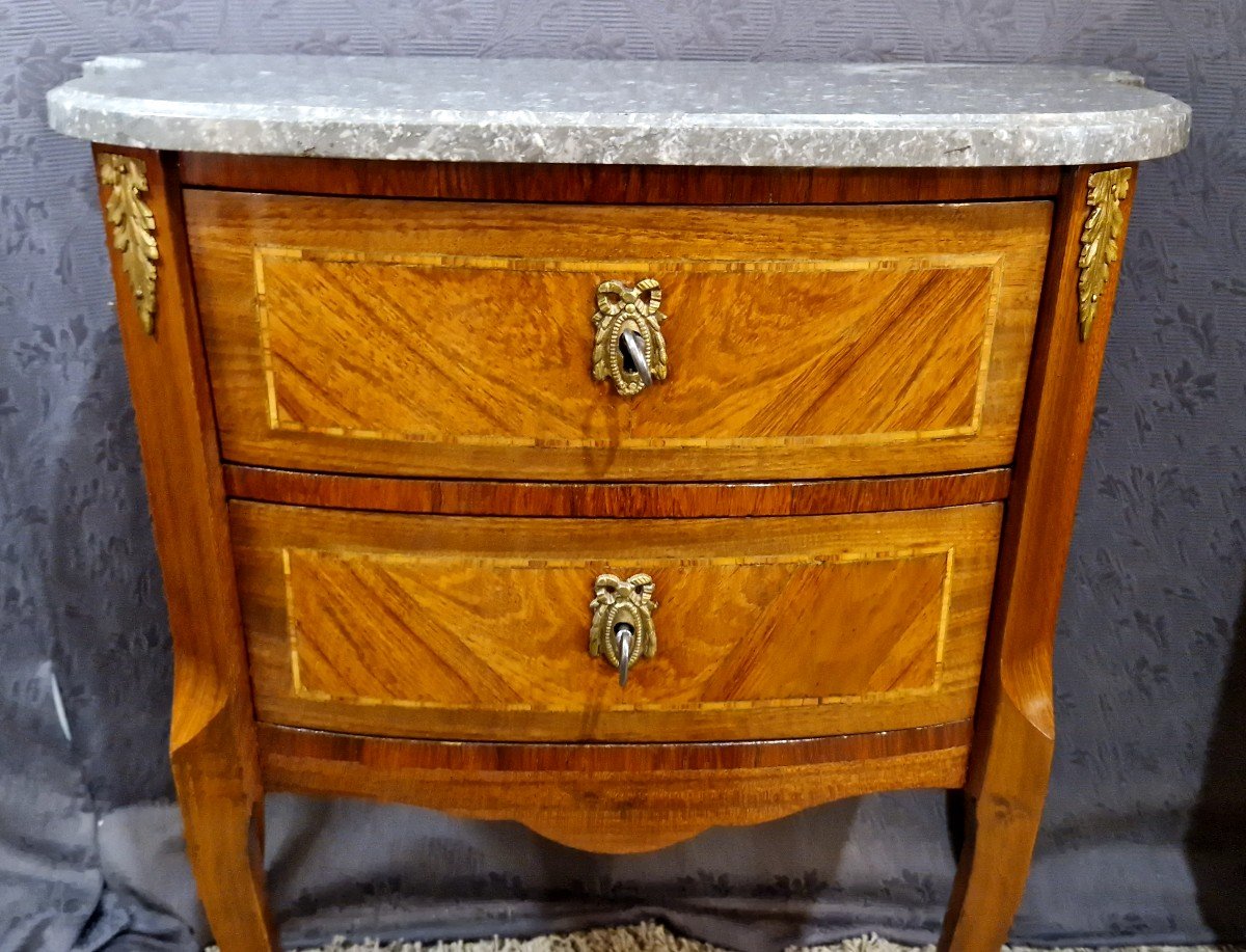 Petite Commode Marqueterie Milieu XXe-photo-2