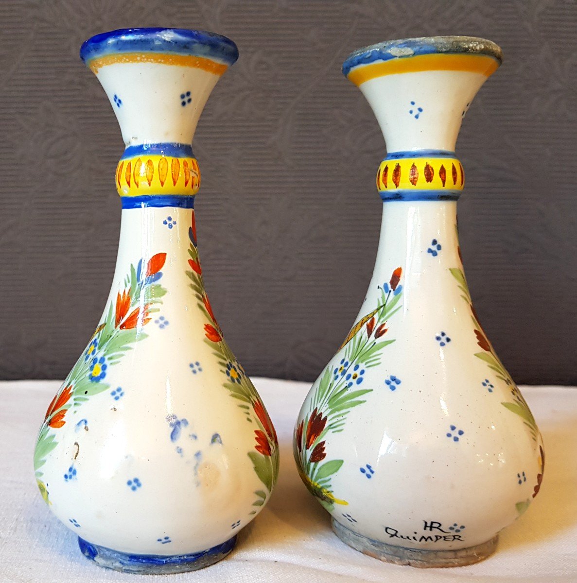 Paire De Vases HR Quimper -photo-4