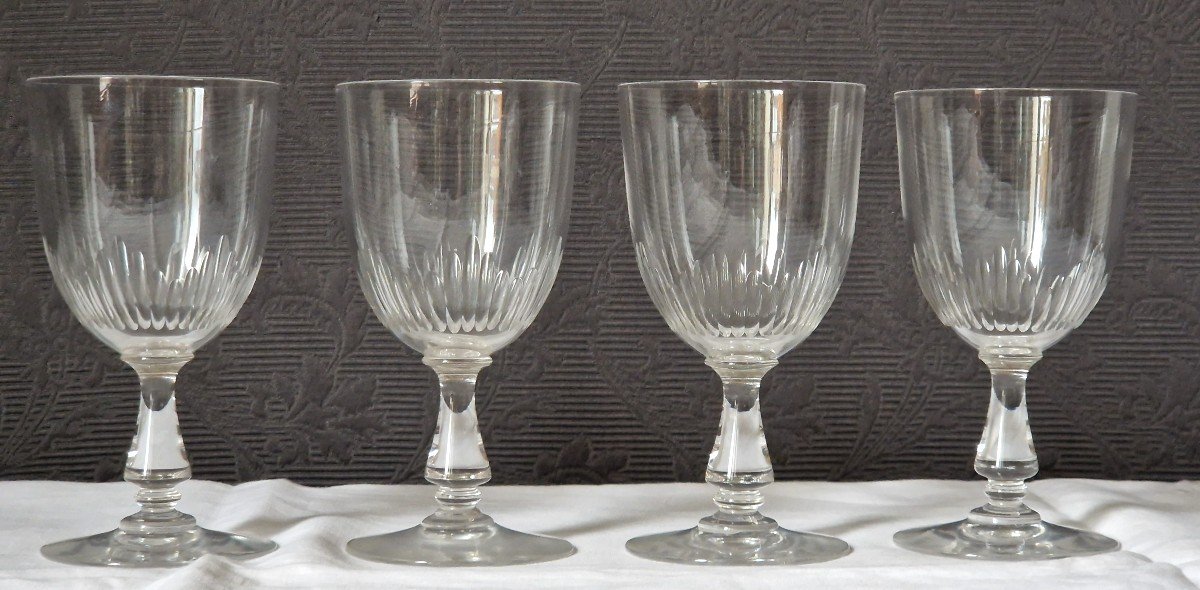 4 Verres à Vin En Cristal 