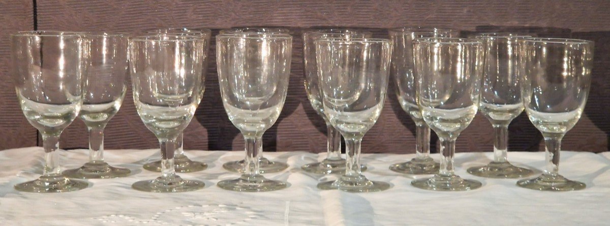 12 Bistro Glasses Early 20th Century-photo-4