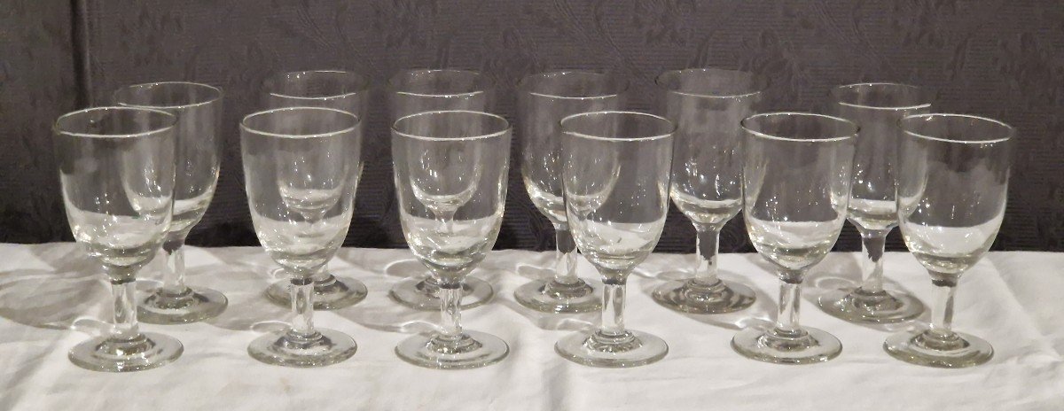 12 Bistro Glasses Early 20th Century