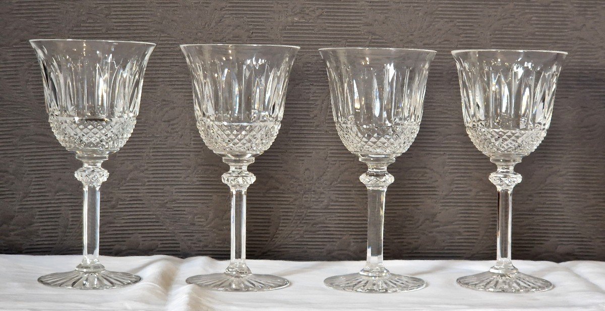 4 Crystal Wine Glasses Saint Louis Model Tommy
