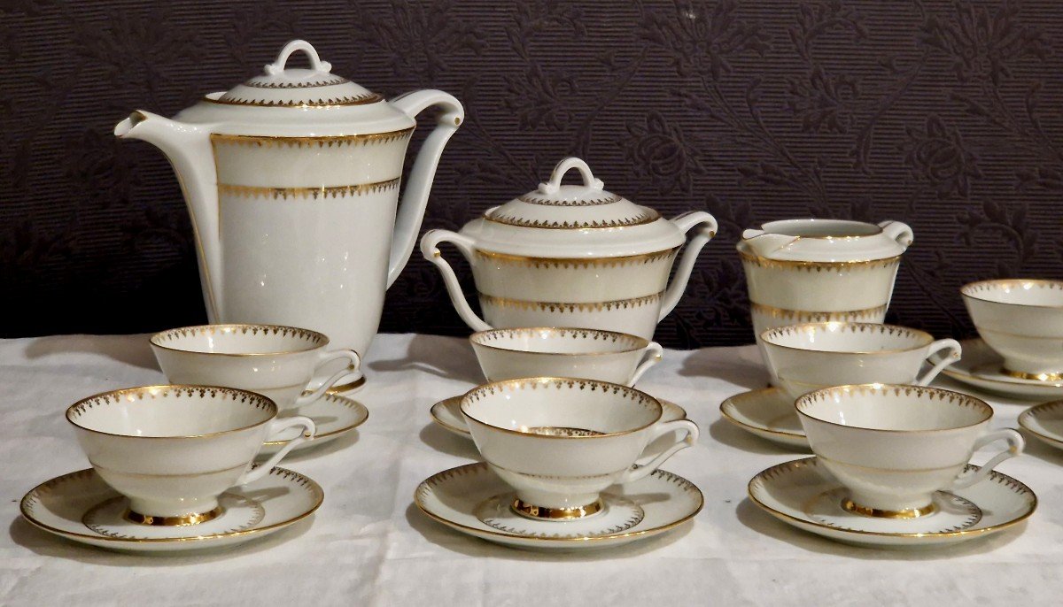 20th Century Limoges Porcelain Coffee Service-photo-3