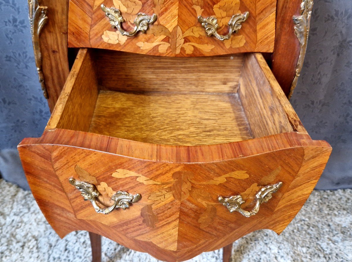 Bedside In Marquetry Style Louis XV XXème-photo-1