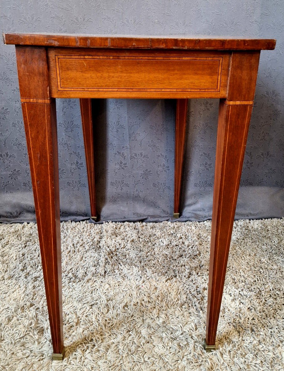 Small Mahogany Veneer Desk Table-photo-4