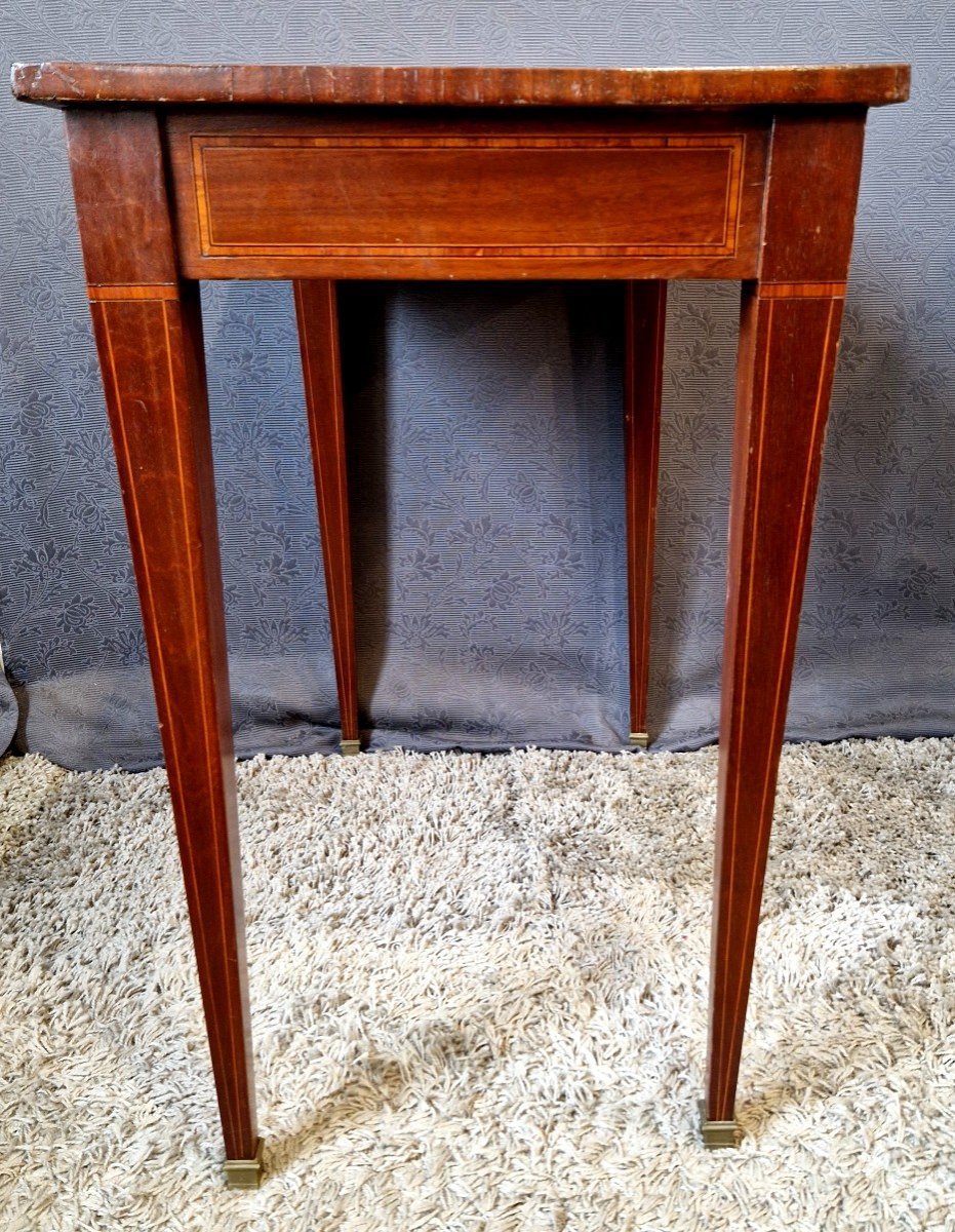 Small Mahogany Veneer Desk Table-photo-3
