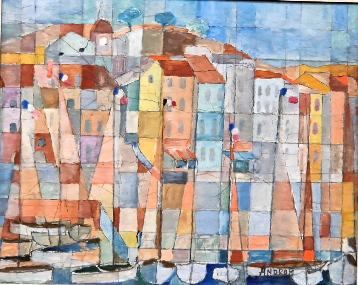 Abstract Seaside Village 20th Century-photo-2