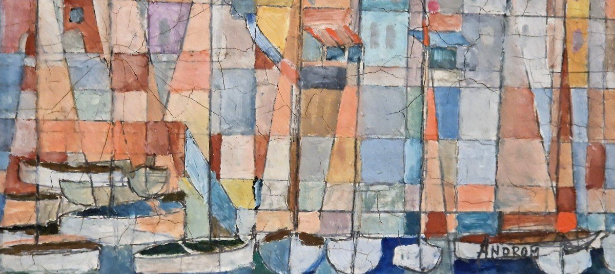 Abstract Seaside Village 20th Century-photo-2