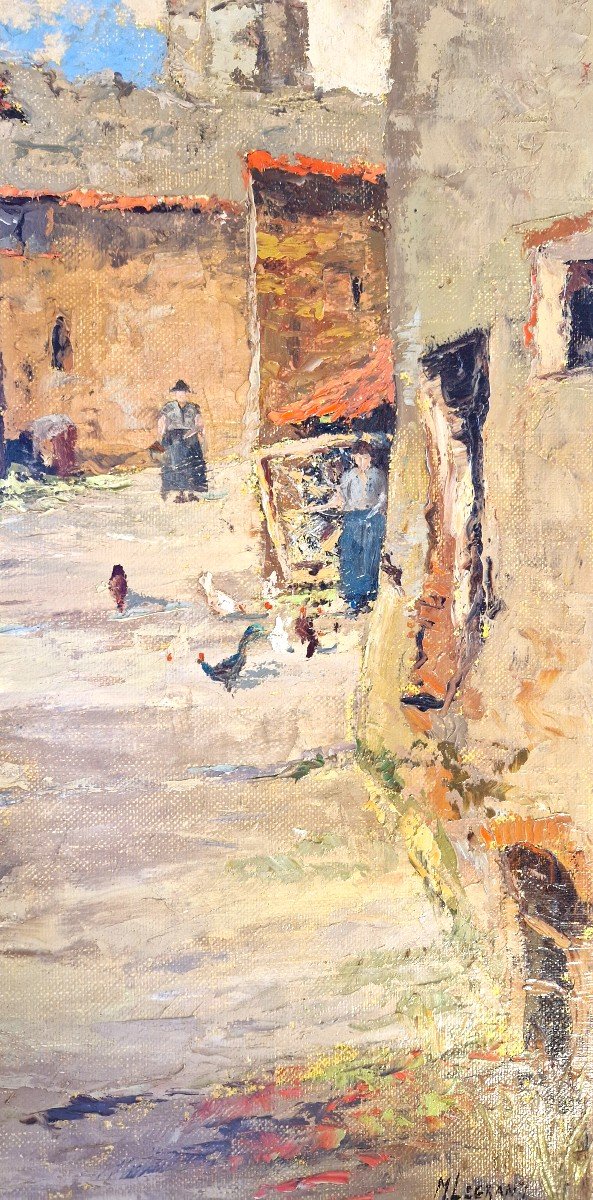 Old Street In Grimaud (var) By Maurice Legrand (1906 - 2004)-photo-4