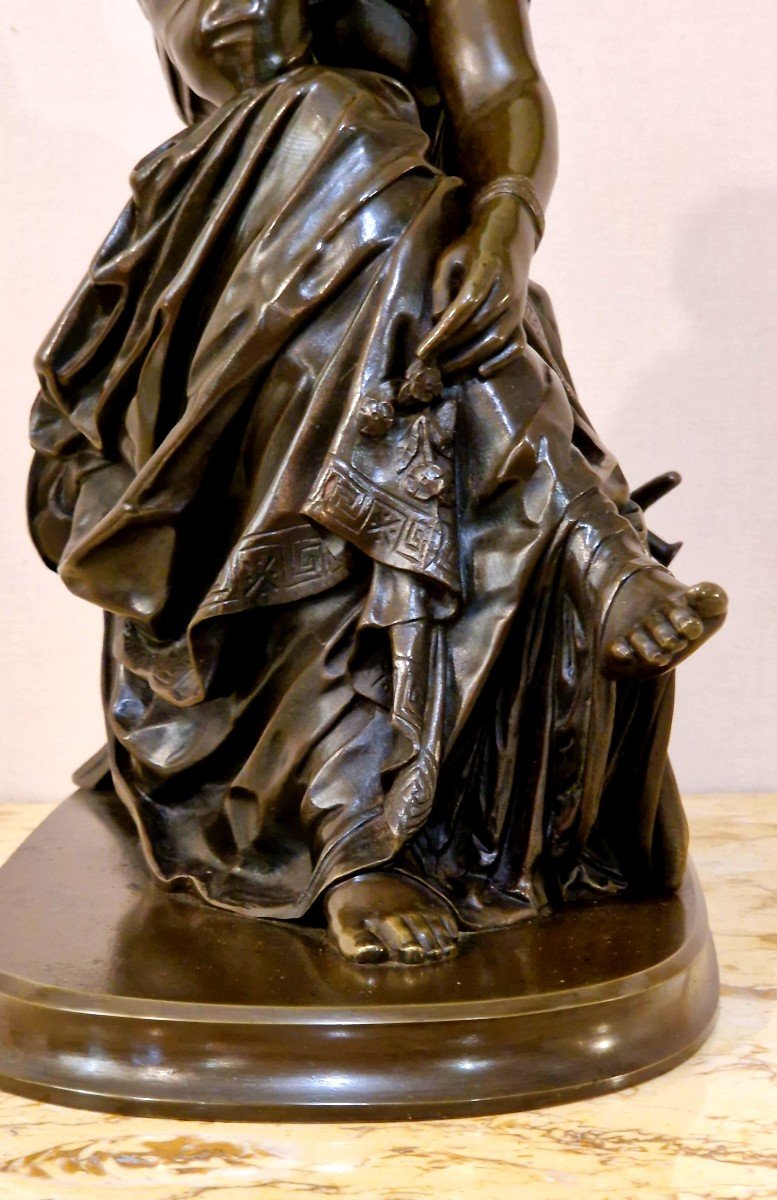 Bronze Euterpe By Pierre Alexander Schoenewerk (1820 - 1885)-photo-6