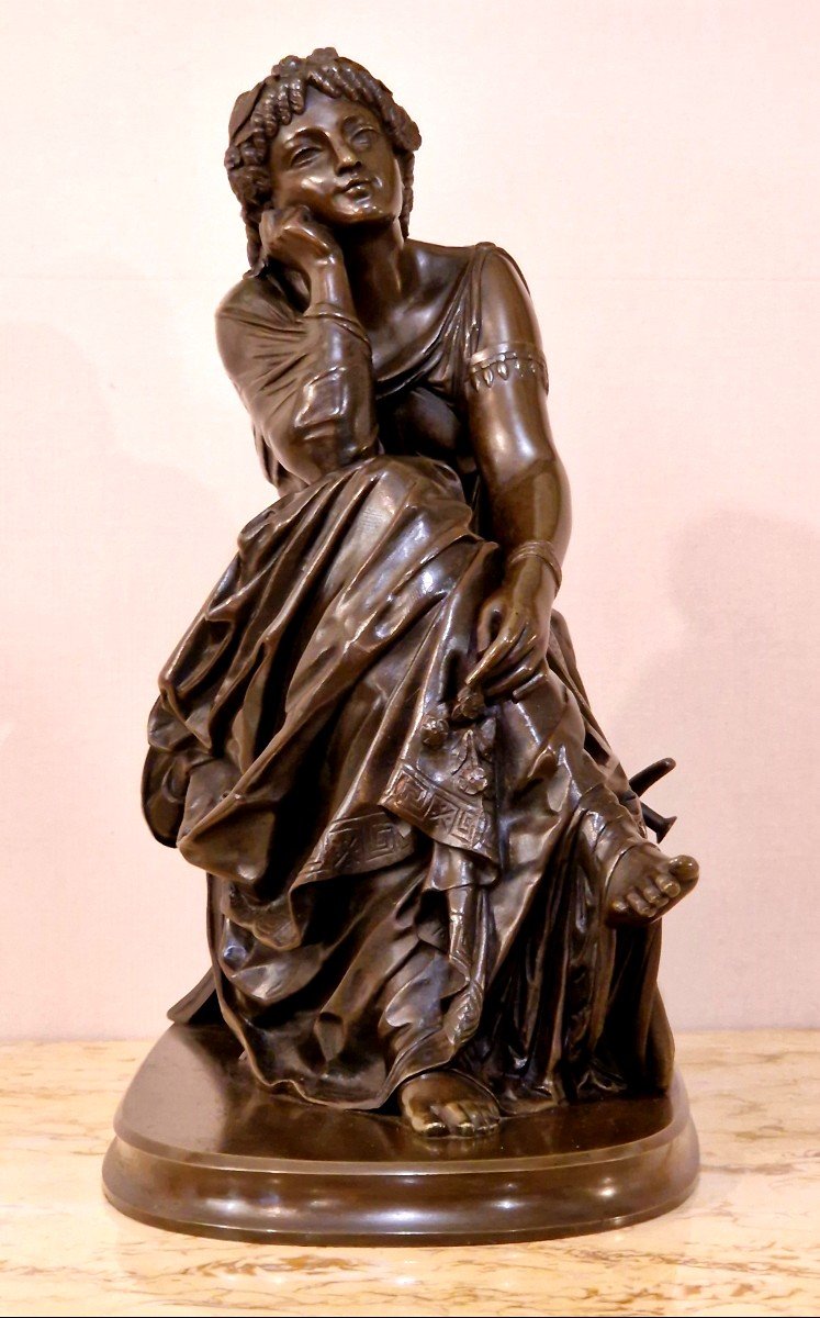 Bronze Euterpe By Pierre Alexander Schoenewerk (1820 - 1885)