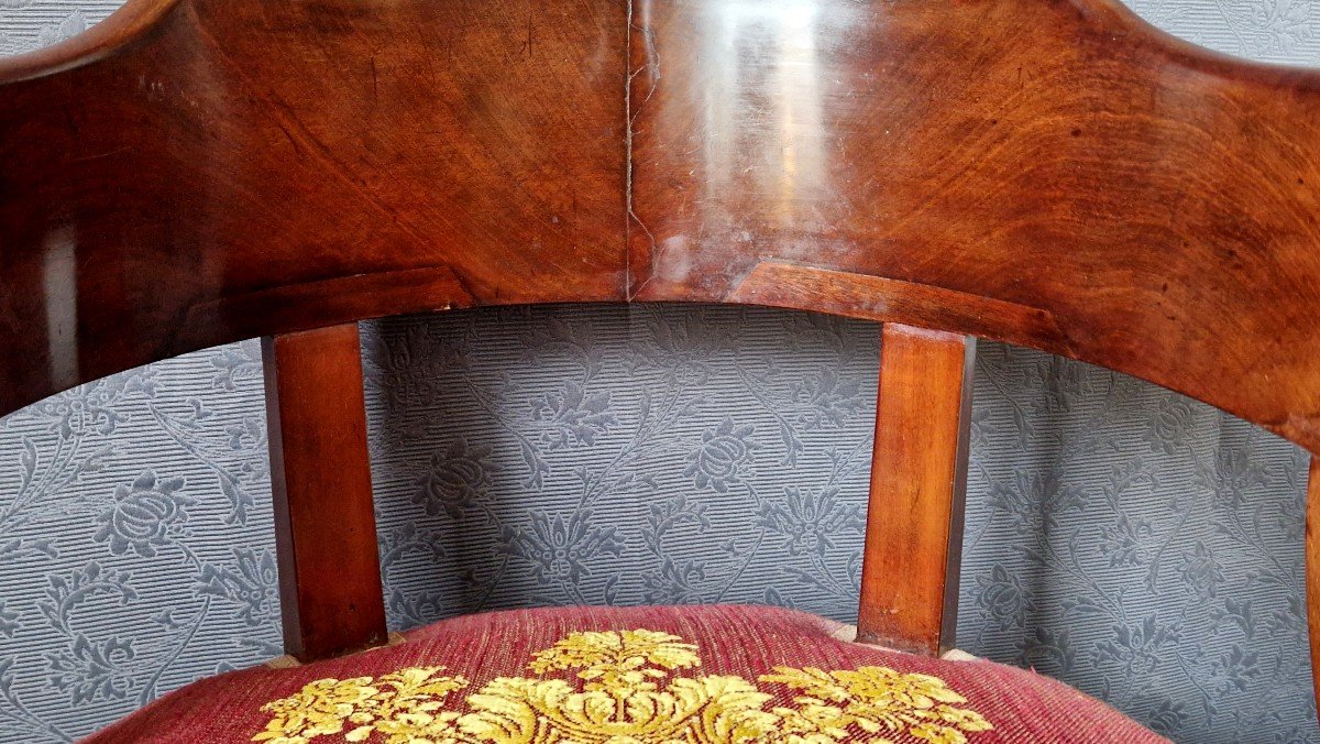 Gondola Office Armchair In Mahogany Restoration Period-photo-5