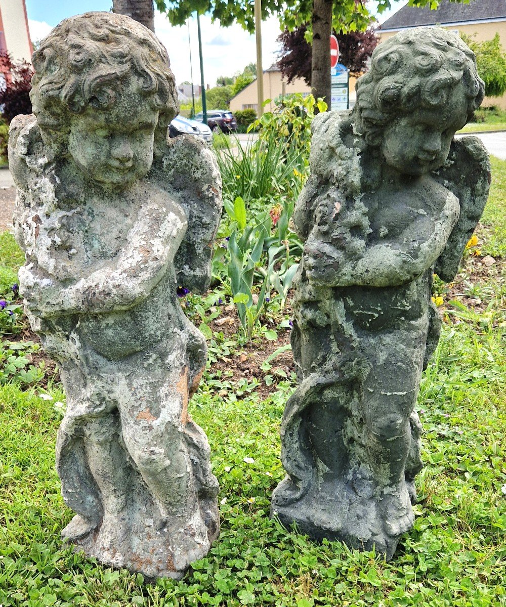 Paire De Statues En Terre Cuite XIX-ème-photo-3
