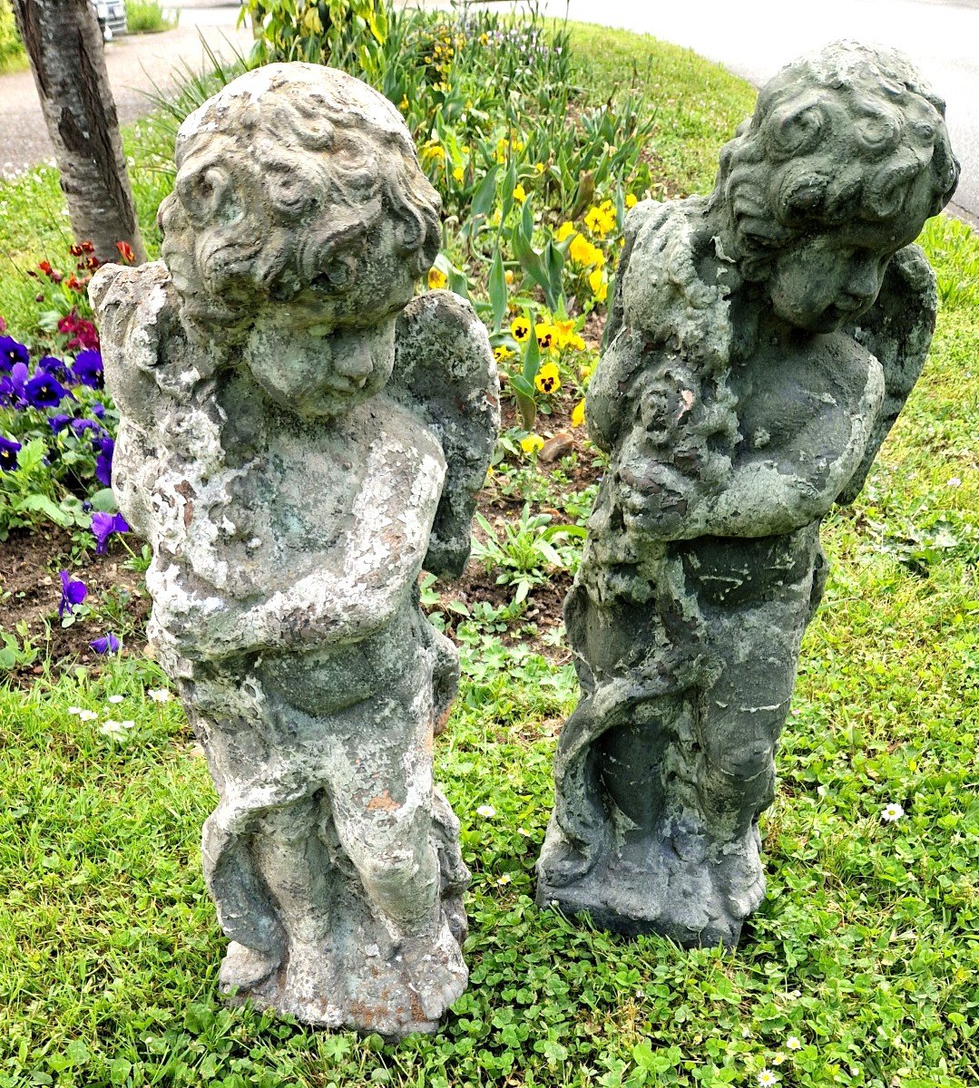 Paire De Statues En Terre Cuite XIX-ème-photo-4