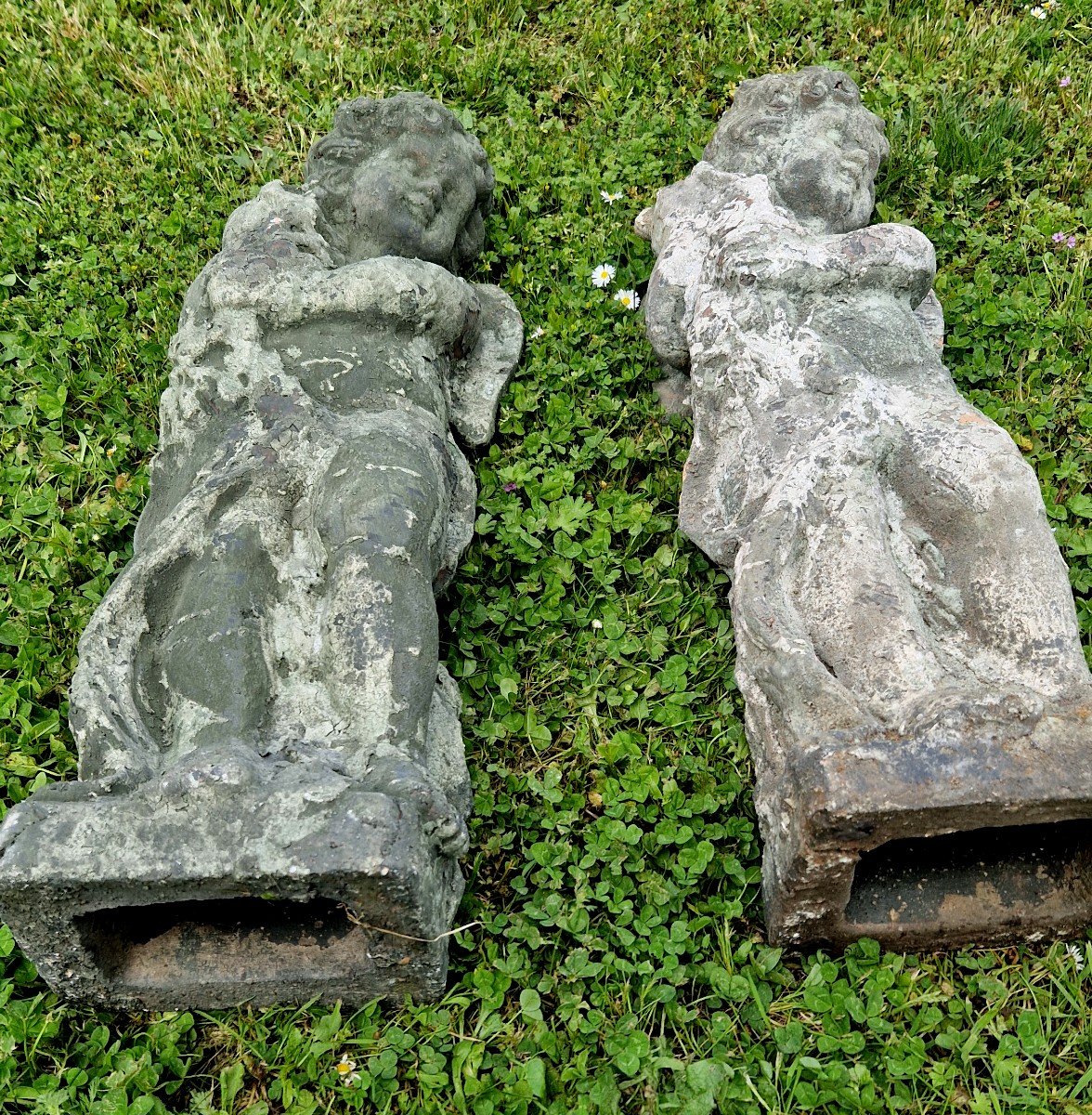 Paire De Statues En Terre Cuite XIX-ème-photo-6