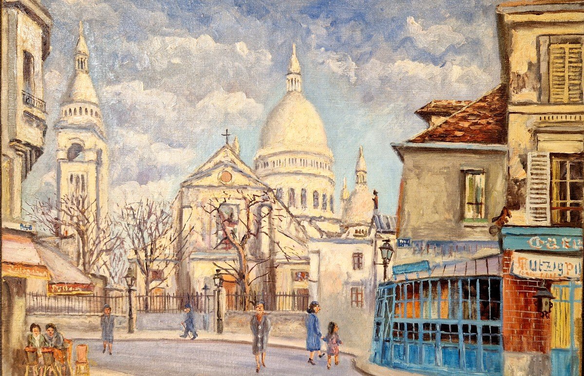 Montmartre By Adrien Raphael Noulin 20th Century-photo-1