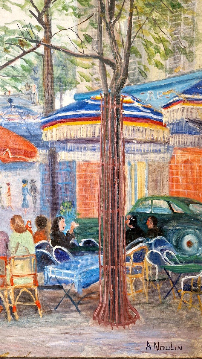 Parisian Terraces By Adrien Noulin Around 1960-photo-4