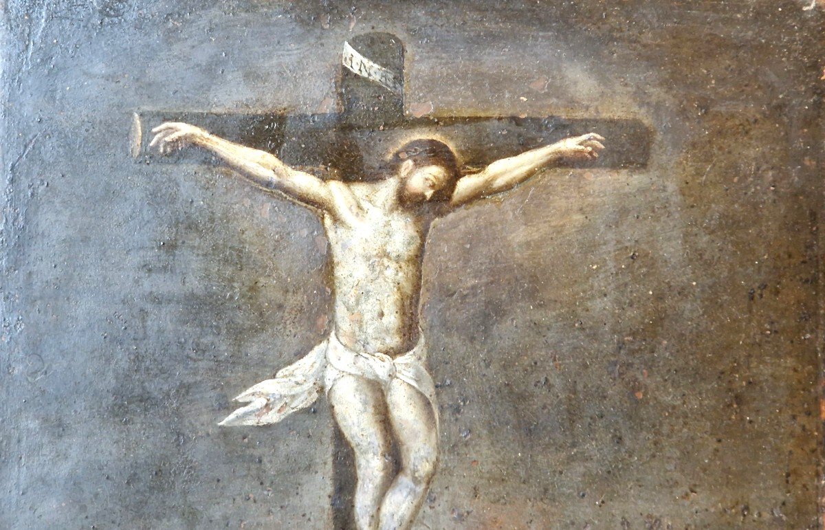 Crucifixion Flemish School 17th Century-photo-4