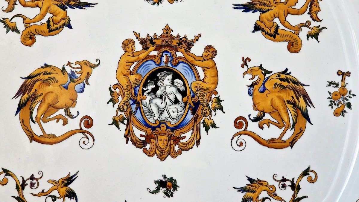 Plat Ovale Faïence De Gien Renaissance-photo-2