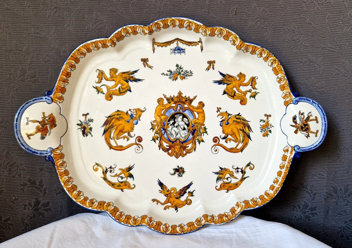 Plat Ovale Faïence De Gien Renaissance
