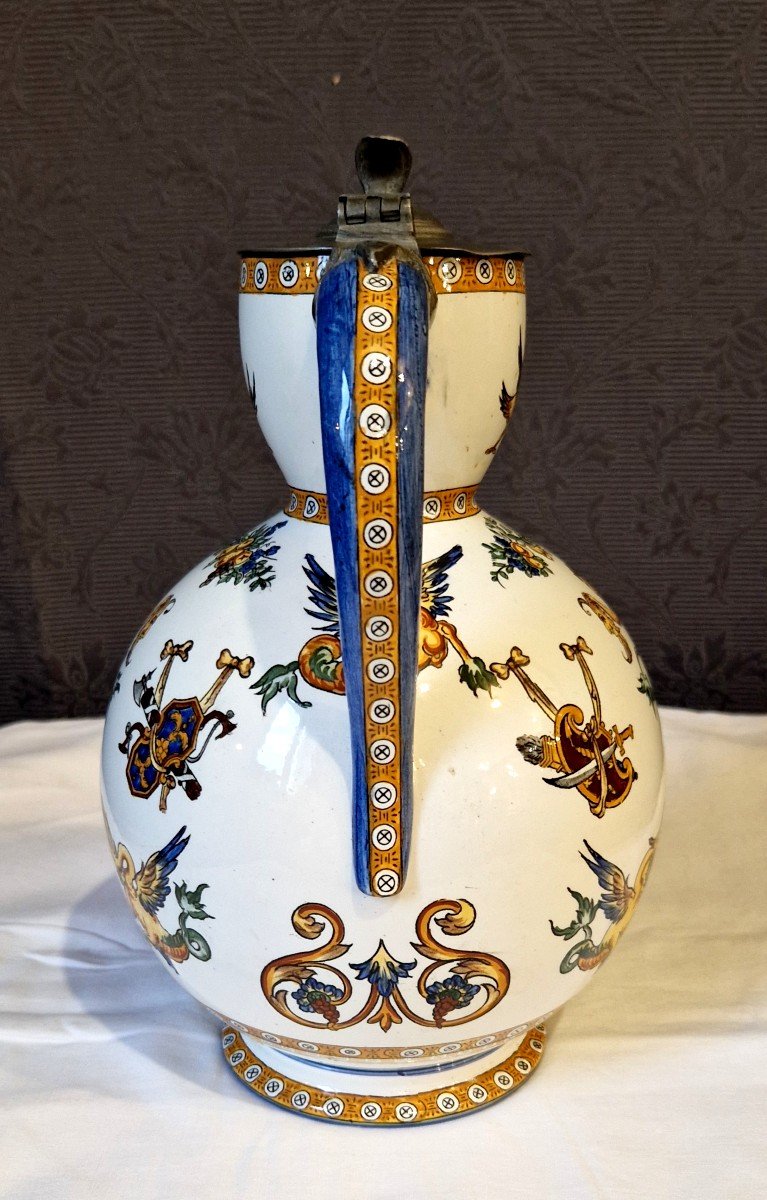 Gien Renaissance Earthenware Pitcher-photo-3