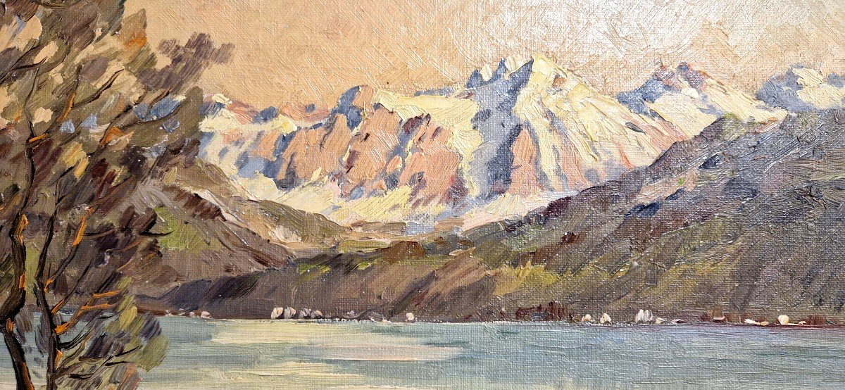  Huile sur toile de Jean Wagner - Vallée De Wäggi En Suisse-photo-5