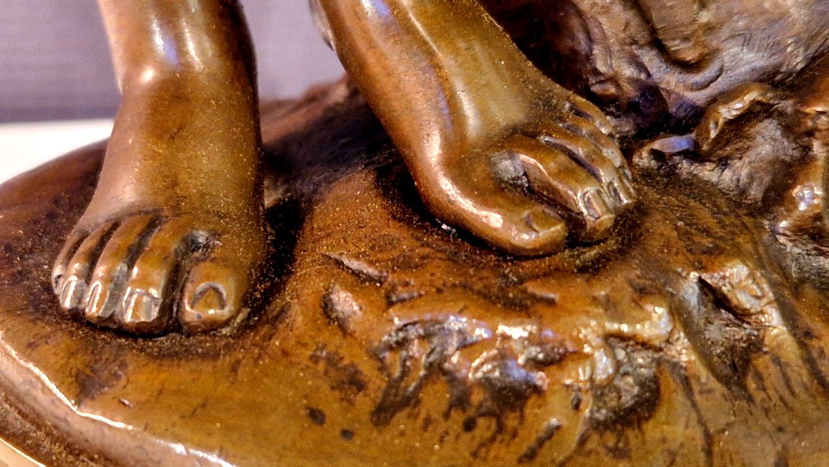 Bronze Mandolin Player By Adrien Etienne Gaudez (1845-1902) -photo-6