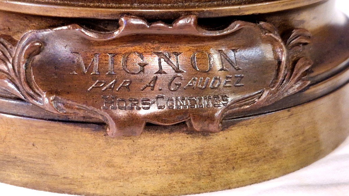 Bronze Mandolin Player By Adrien Etienne Gaudez (1845-1902) -photo-7