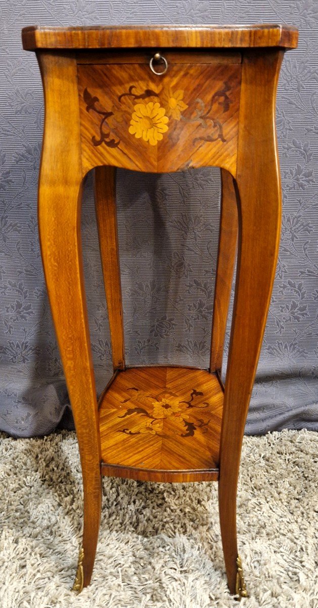 Marquetry Side Table-photo-4