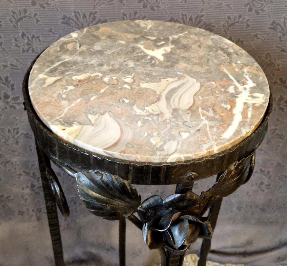 Sellette Art Déco En Fer Forgé-photo-3