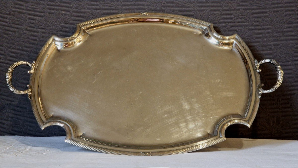 Silver Metal Serving Tray -photo-2
