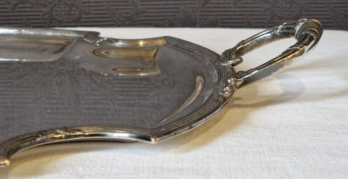 Silver Metal Serving Tray -photo-3