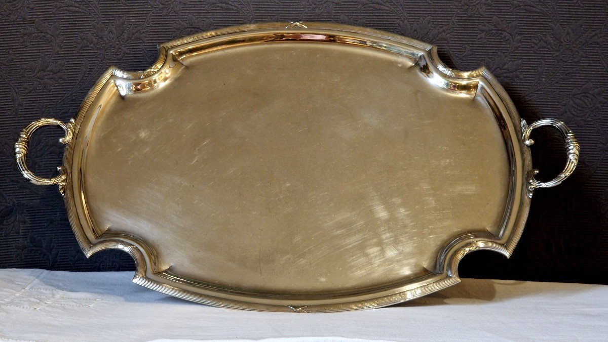 Silver Metal Serving Tray 