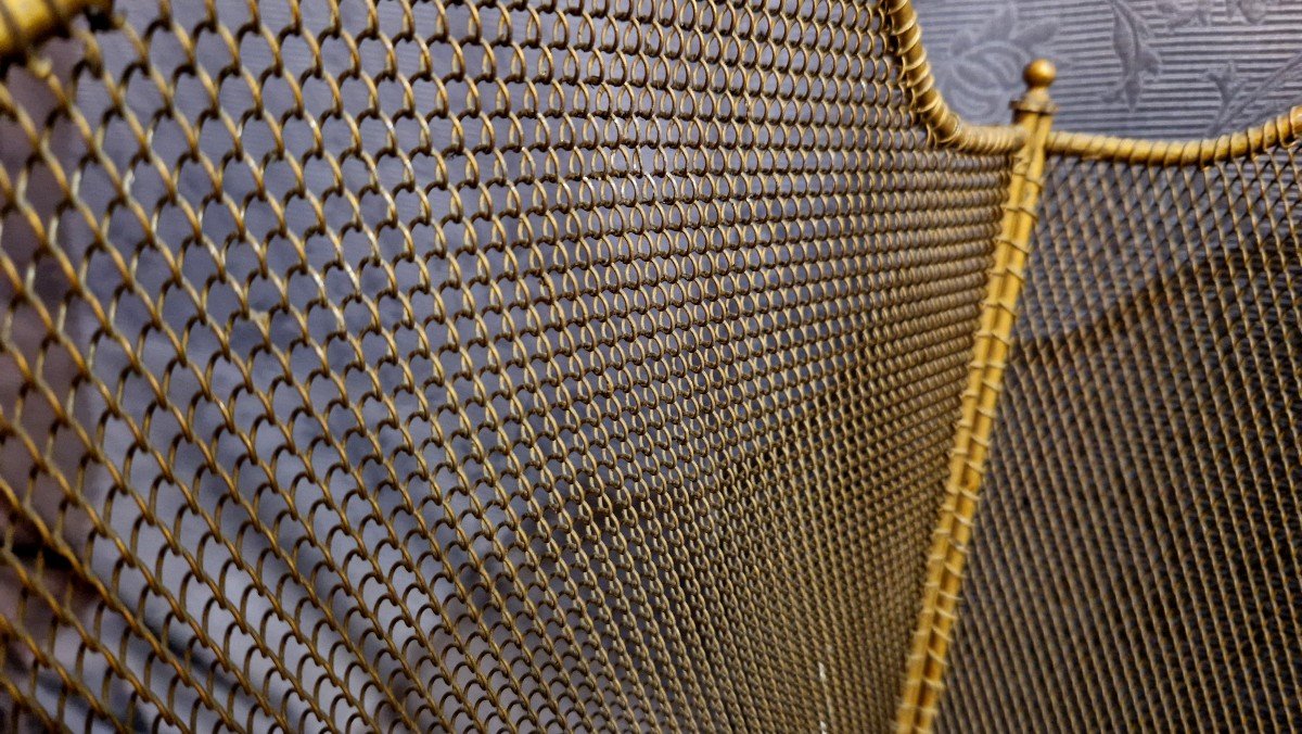 5-leaf Brass Fire Screen-photo-6