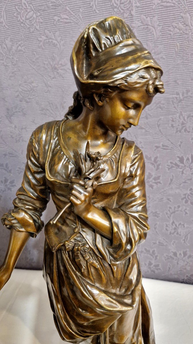 Bronze The Crossing Of The Stream Signed Edmond Louis Charles Tassel (1849-1899) -photo-5