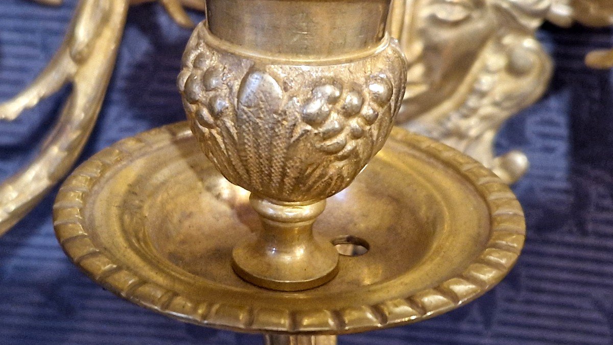 Pair Of Gilt Bronze Wall Mirrors From The Late 19th Century-photo-5