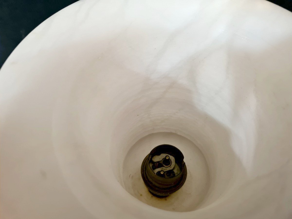 Art Deco Alabaster Tulip Lamp-photo-1