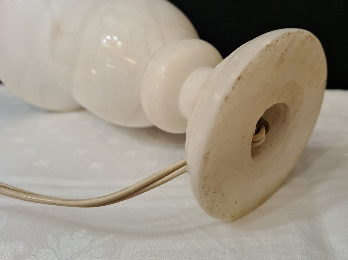 Art Deco Alabaster Tulip Lamp-photo-2