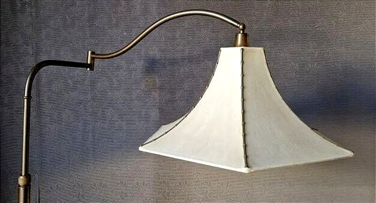 Articulated Bronze Patina Brass Floor Lamp-photo-5
