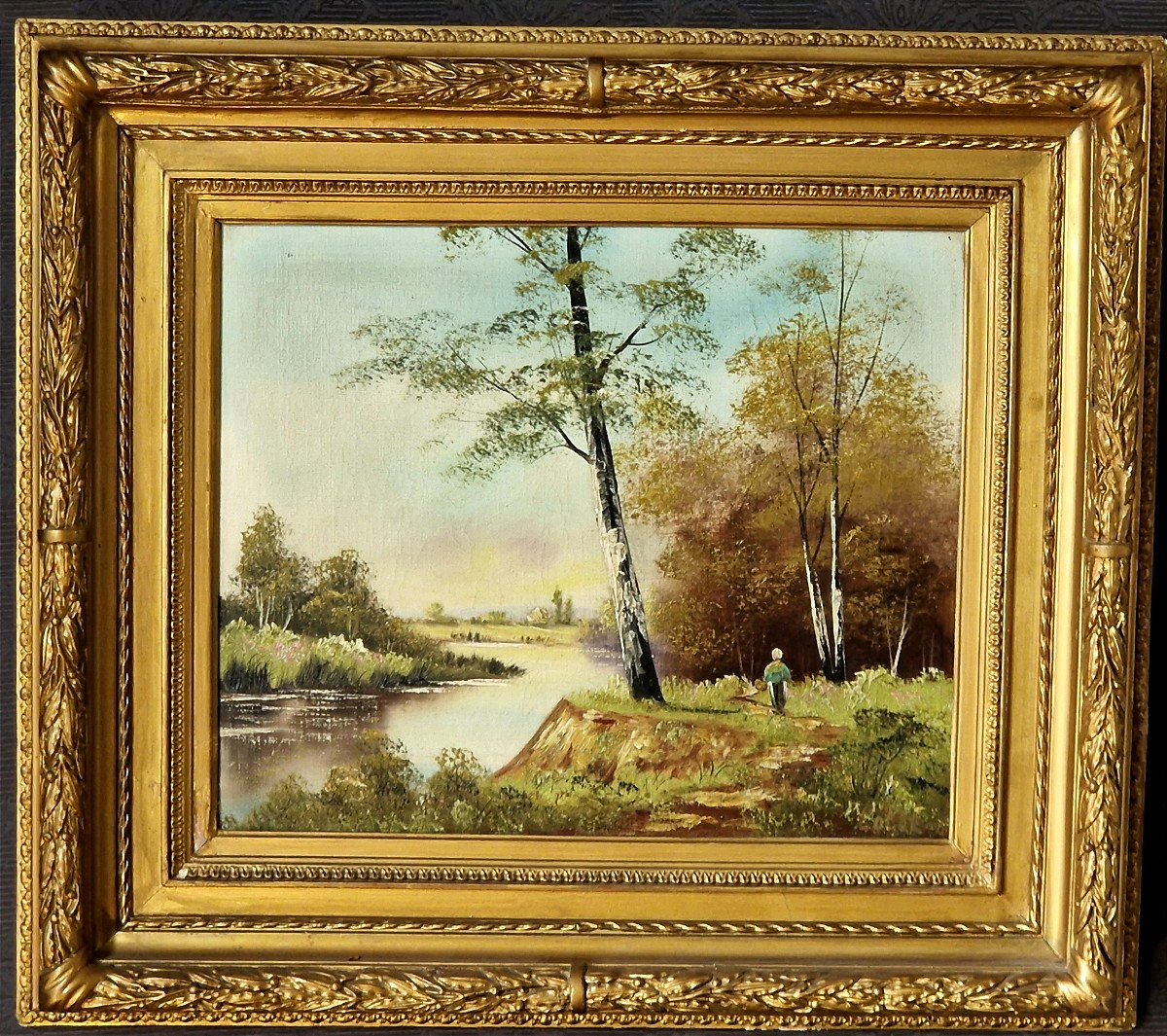 Tableau Paysage Par Lolet XXe-photo-2