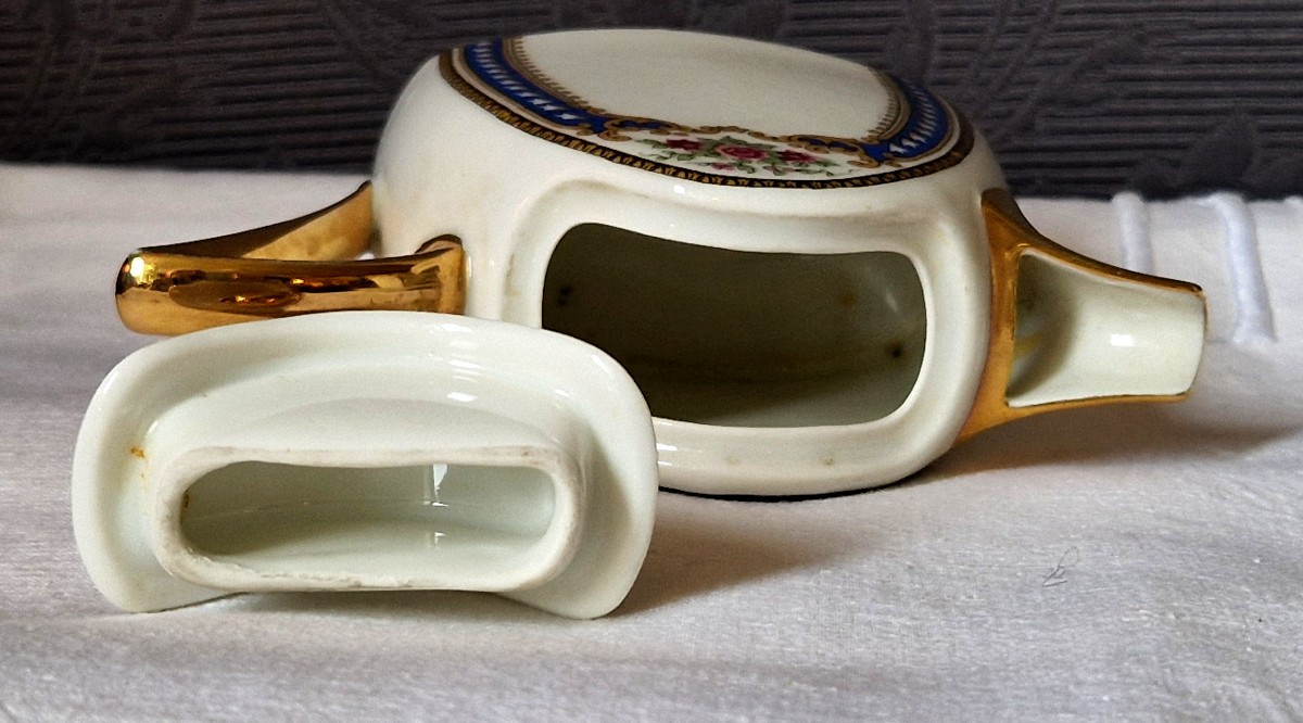 Milk Jug, Cup, Saucer In Limoges Porcelain From The House Of Touze Lemaître And Bancher-photo-3
