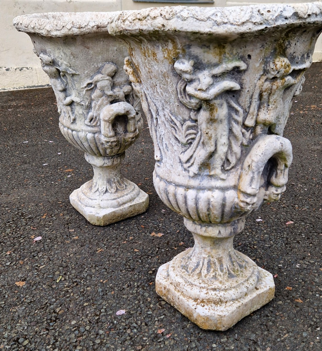 Pair Of Medici Vases In Reconstituted Stone, 20th Century-photo-3