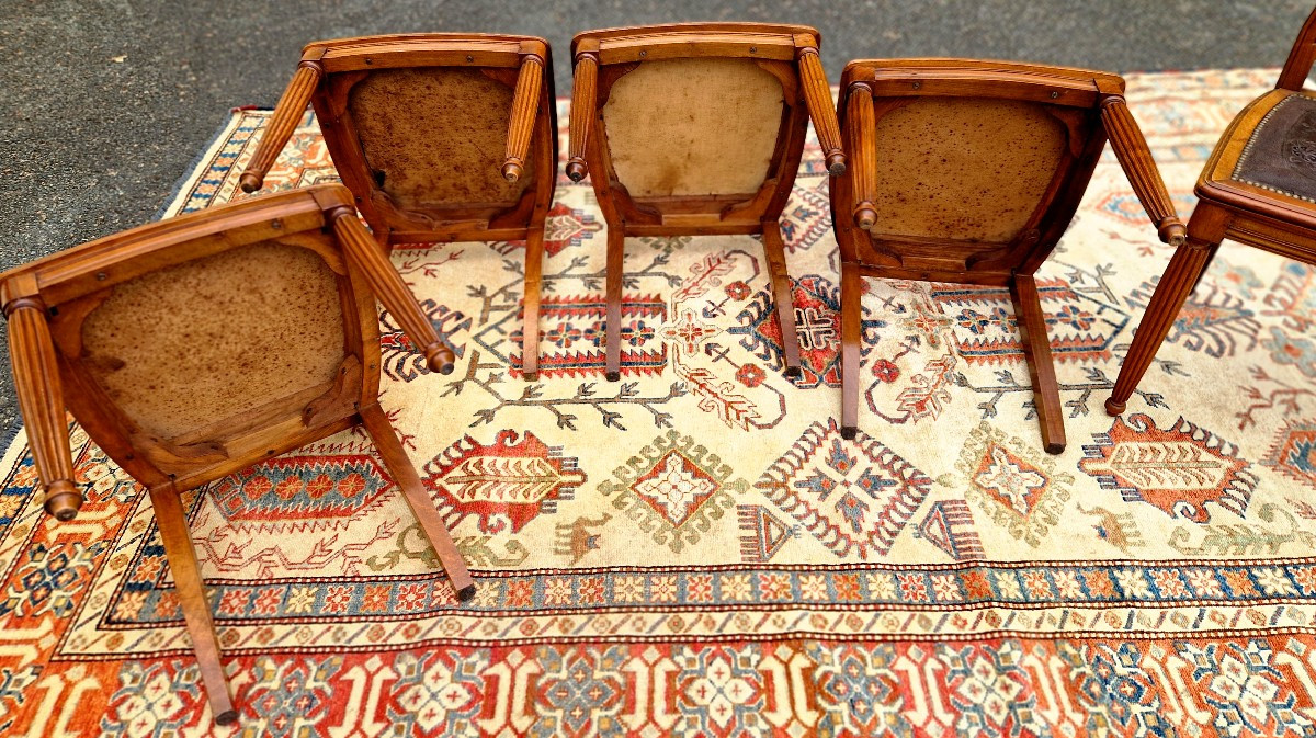 Suite De 6 Chaises En Noyer Art Déco-photo-7