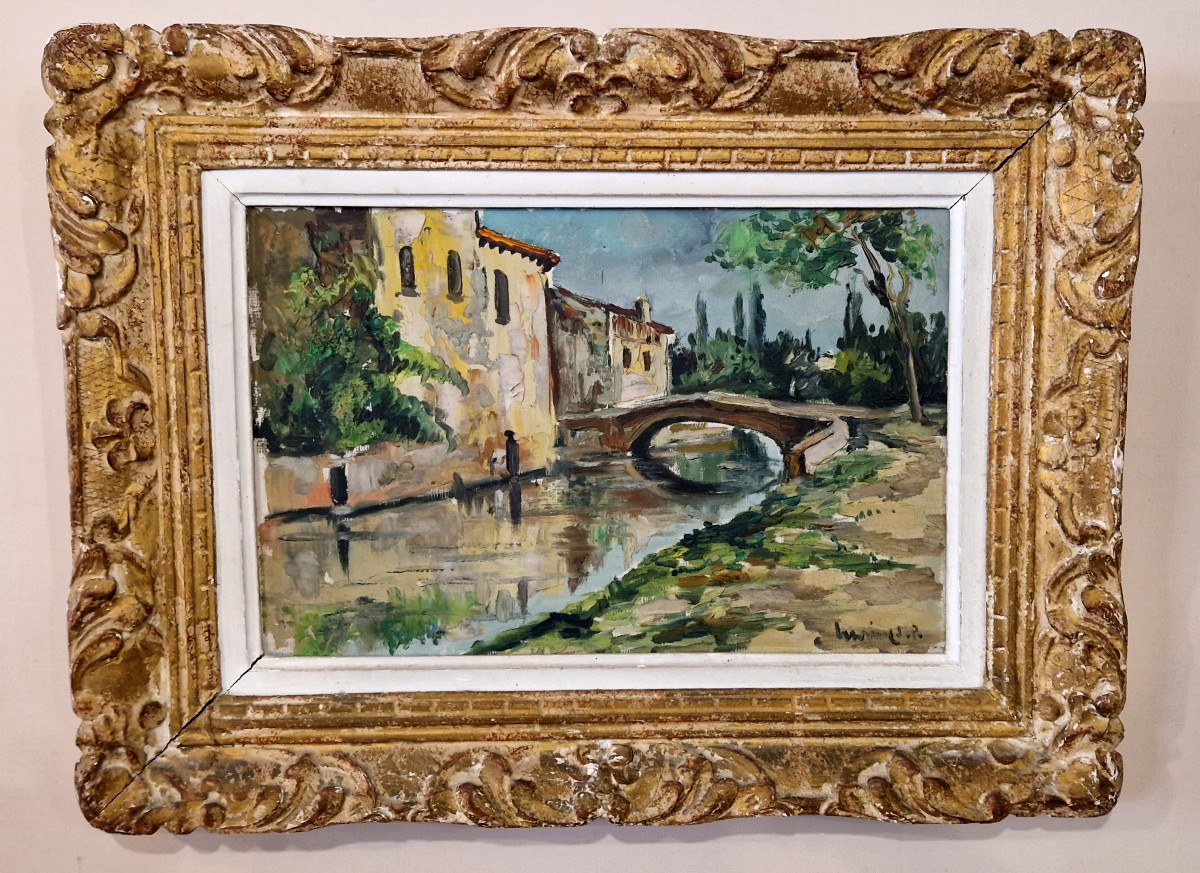 Bords De Rivière De Villiers Sur Morin Par Robert Lavoine L.p (1916-1999)-photo-4